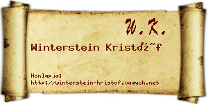 Winterstein Kristóf névjegykártya